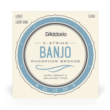 D'Addario EJ69 5-String Banjo Phosphor Bronze, Light 9-20