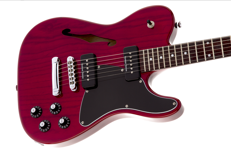 Fender  Jim Adkins JA-90 Telecaster® Thinline, Laurel Fingerboard, Crimson Red Transparent