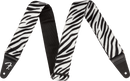 Fender Wild Animal Print Strap, Zebra, 2"