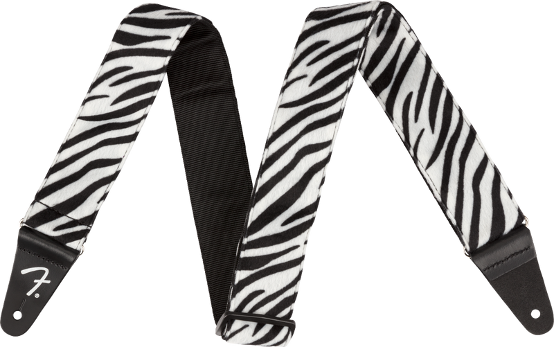 Fender Wild Animal Print Strap, Zebra, 2"