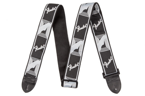 Fender® 2" Monogrammed Strap, Black/Light Grey/Dark Grey