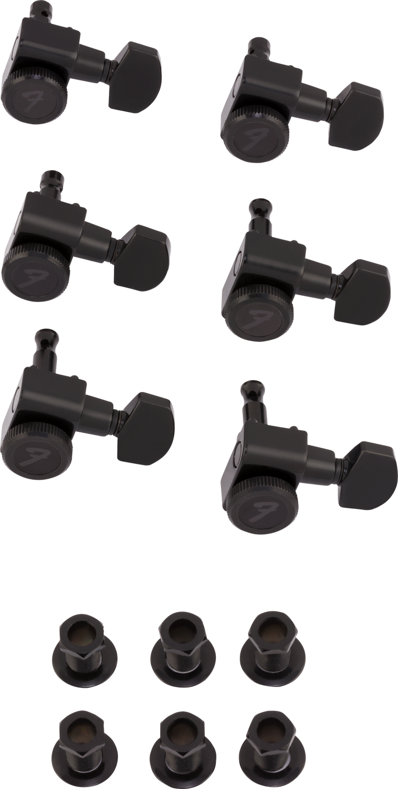 Fender Locking Stratocaster®/Telecaster® Staggered Tuning Machines (Black) (6)