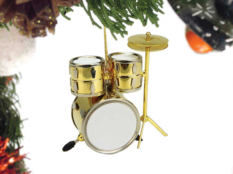 Drum Set Christmas Ornament Brass