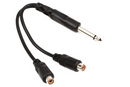 Y Cable 1/4 in TS to Dual RCAF
