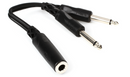 Y Cable 1/4 in TSF to Dual 1/4 in TS