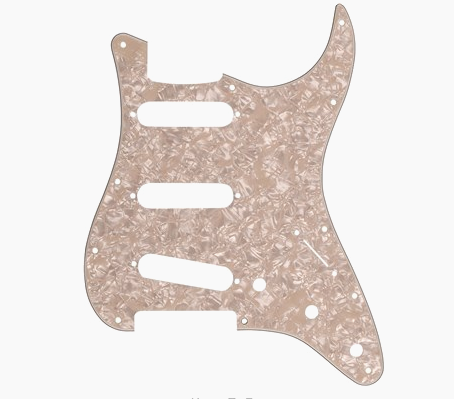 Pickguard, Stratocaster® S/S/S, 11-Hole Mount, Aged White Pearl, 4-Ply