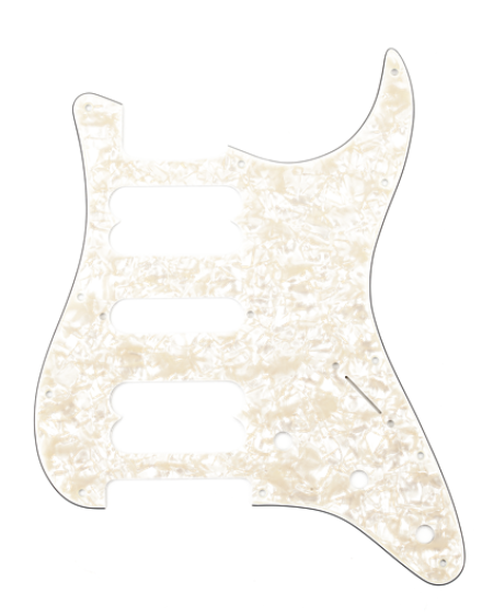 Pickguard, Stratocaster® H/S/H, 11-Hole Mount, Aged White Pearl, 4-Ply