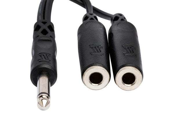 Y Cable 1/4 in TS to Dual 1/4 in TSF